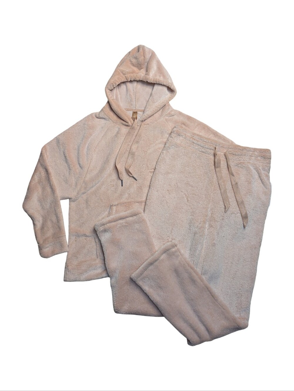 Denver Hayes NWT Sleep Set - Cozy Mink Pale Pink Hoodie & Pants Lounge Set